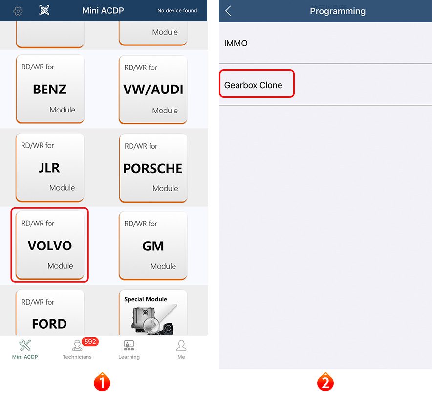 Interfaccia operativa APP