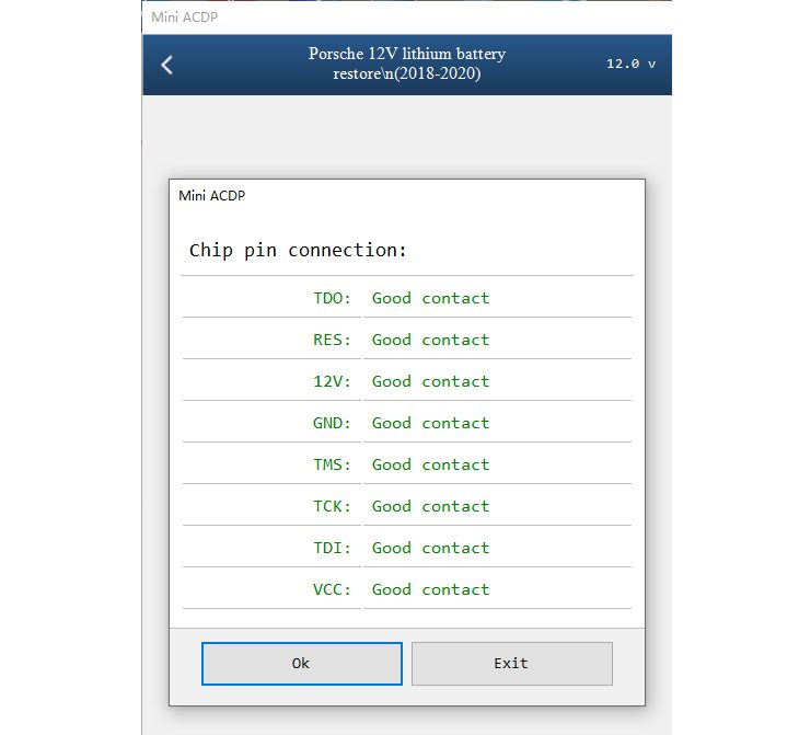 Pin detection result
